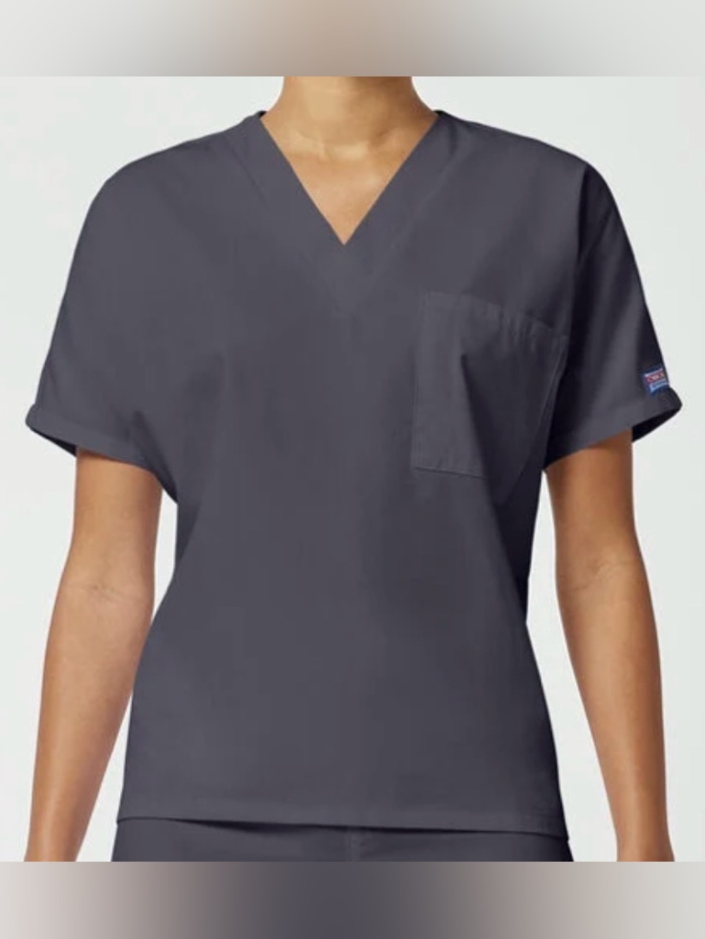 Women’s V-Neck Scrub Top - Pewter, MED
